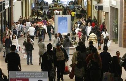 Shoppers are pictured at the Glendale Galleria shopping mall ...
