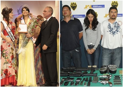 In this two image composite, Laura Zuniga is crowned as Miss ...