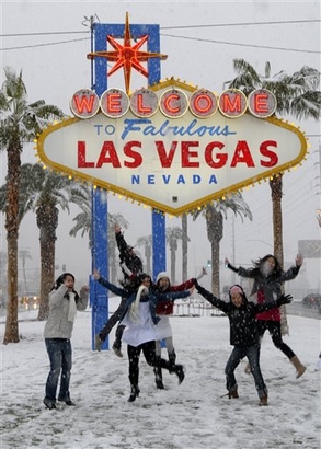 In this photo provided by the Las Vegas News Bureau, people ...
